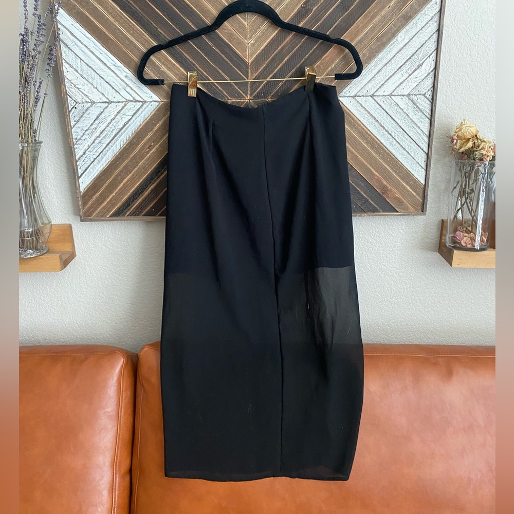 Black zip up sheer skirt